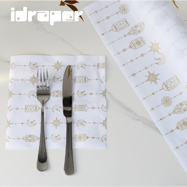 Vintage Prints White Cotton Dinner Napkins Free Sample